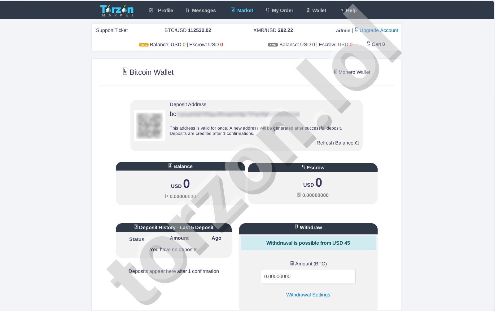 Torzon Bitcoin Wallet