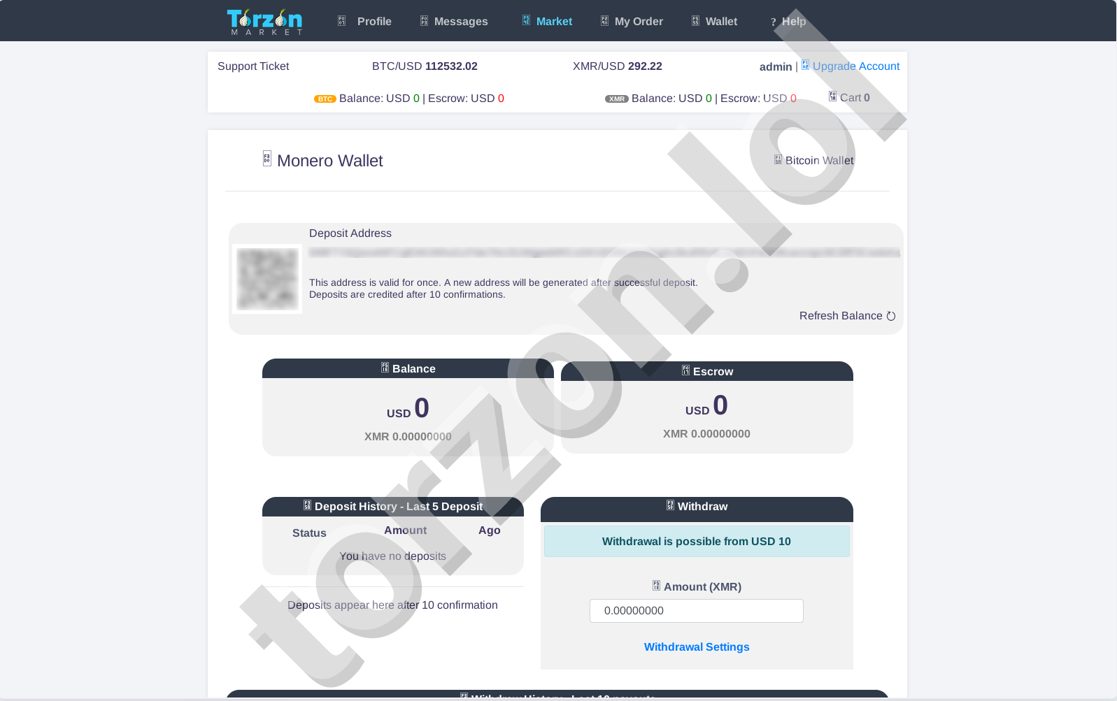 Torzon Monero Wallet